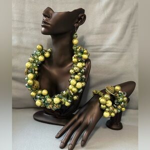 Handmade Wire-wrapped Bead & Gemstone Jewelry set.